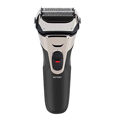 Afeitadora eléctrica para hombres, maquinilla de afeitar eléctrica recargable y recortadora de barba lavable sin cable para hombres en seco y húmedo (