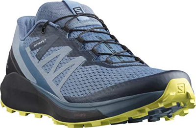 SALOMON Sense Ride 4, Zapatillas de Senderismo Hombre, Copen Blue/Black/Evening Primrose, 44 2/3 EU