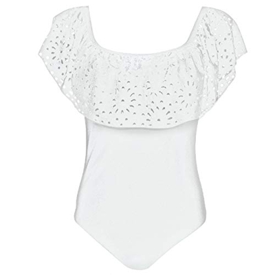 UMIPUBO Traje de baño de Playa Sexy Bikini Mujer Todo Encaje Top Volantes Bañador Una Pieza Monokini Push Up Swimsuit