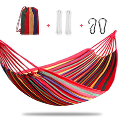 Punvot Hamaca Doble para Camping, Hamaca Transpirable Portátil Garden Hammock 280x150cm Hamaca Extra Grande Exterior e Interio Hamaca de Algodón para  precio