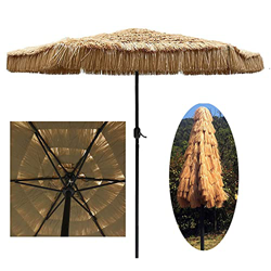 LDJ Sombrilla De Patio, Parasol Jardin Rafia Estilo Hawaiano Sombrilla Terraza Rectangular con 8 Costillas Sombrilla Playa para Exterior Jardín Terraz características