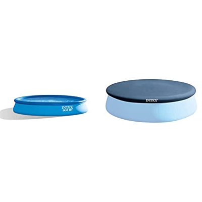 Intex Easy Set Círculo 9792L Azul Piscina (Círculo, 9792 L, Azul, Verano, 6 Año(S), 2006 L/H) + 28023 Cobertor Piscina Hinchable Easy Set 457 Cm