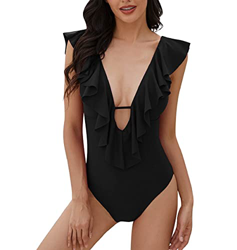 CMTOP Sexy Mujer Bikinis 2021 Conjunto De Frill Bikini Traje De Baño con Volantes Bikini Cuello en V Bañador de Baño de Una Pieza Verano precio