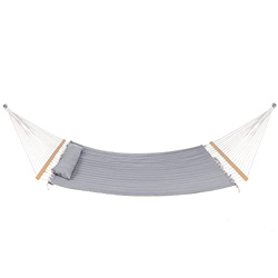 SPRINGOS Hamaca para 3 personas XXL, 360 x 140 cm, con barra separadora, cojín de carga de hasta 250 kg, color gris precio