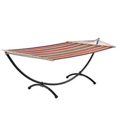 casa.pro] Hamaca XXL con Soporte (Multicolor) (150 x 300 cm) Conjunto Completo Superficie para tumbarse