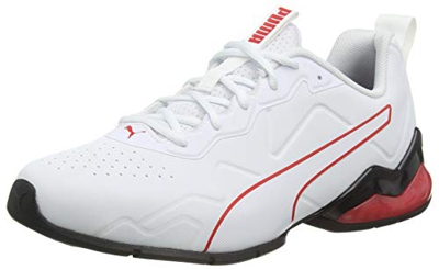 PUMA Cell Valiant SL, Zapatillas para Correr de Carretera Hombre, Blanco White Black/High Risk Red, 40.5 EU