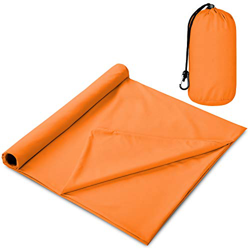 The Friendly Swede Sábana para Saco de Dormir - Ligera, para Acampada y Viaje - Cierre de Velcro o Cremallera (Microfibra-Naranja) precio