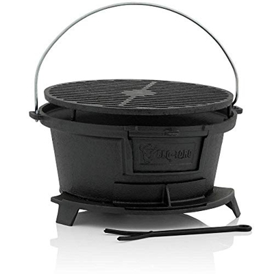 BBQ-Toro Parrilla Estilo Hibachi I 32 x 33 x 18 cm I Portátil I Parrillas de Mesa Portátiles I Mini Barbacoa I Hierro Fundido