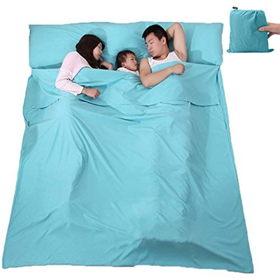 V VILISUN Saco de Dormir Forro Saco de Dormir Ligero Portátil A Prueba de Suciedad Sábana de Camping Ligera y Compacta Ideal para Albergues Juveniles 