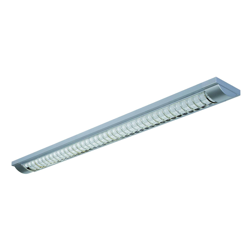Luminaria LED con rejilla 444 con G13/T8, plata características
