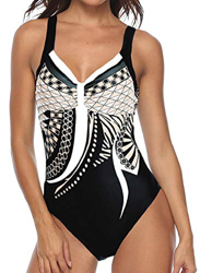 heekpek Trajes de Una Pieza Vintage Impresión Bañador Natacion Mujer Surf Tallas Grandes Monokini Push Up Sexy V-Cuello Verano Traje de Baño Atlético  características