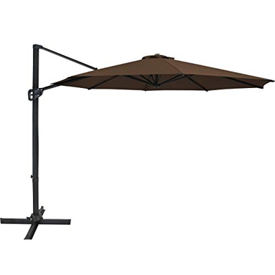 AXT SHADE 3M - Sombrilla de Patio de 10 pies para Exteriores con voladizo Grande, Resistente al Viento con Base Cruzada, 8 Varillas Resistentes para t