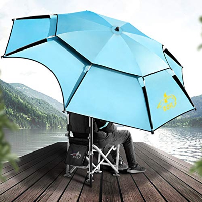 CMJM Sombrilla Playa Jardin Terraza Grande Antiviento Proteccion UV 2m/2.2m/2.4m Portátil Sombrilla con Bolsa De Transporte para Pesca Picnic Camping 