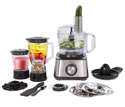 Brabantia BBEK1113B Procesador de alimentos para la cocina 1000W - tazón para mezclar de 1.2L, 3 niveles de velocidad - sin BPA - Acero inoxidable características