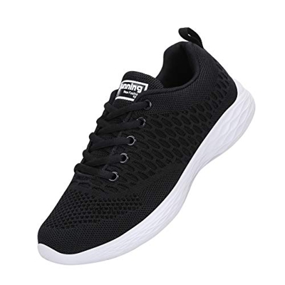 CXWRZB Mujer Hombre Gimnasia Ligero Sneakers Zapatillas de Deportivos de Running para Negro Blanco 36 EU