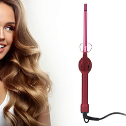 Rizador de Pelo de 9mm, Plancha Rizadora Barril de Cerámica Delgado Tenacillas de Pelo Curling Wand Ajuste de Temperatura de 6 Marchas con Gran Pantal en oferta