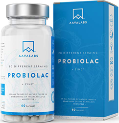 Probiótico [ 50 mil millones de UFC ] 20x Cepas bacterianas (Incl. Acidophilus & Bifidobacterium) + Inulina por dosis - Zinc agregado para apoyo inmun precio
