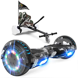 GeekMe Patinete Eléctrico Auto Equilibrio con Hoverkart, Hover Scooter Board, Balance Board + Go-Kart 6.5 Pulgadas con Bluetooth, Luces LED, Regalo pa en oferta