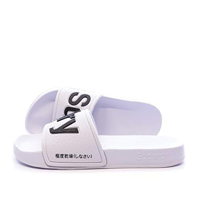 Superdry Eva Pool Slide, Zapatos de Playa y Piscina Mujer, Blanco (Optic 01c), 38/39 EU