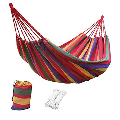 1-2 Personas Hamaca Jardin 200KG Capacidad de Carga Amacas Colgantes Exterior de Lona Transpirable y Cómoda para Camping Patio Interior y Exterior (Ro