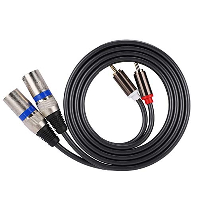SunshineFace 1. 5M para Línea Macho Rca a Xlr Cable de Adaptador de Audio Macho Cable de Conexión Cable de Pvc de Doble Fila