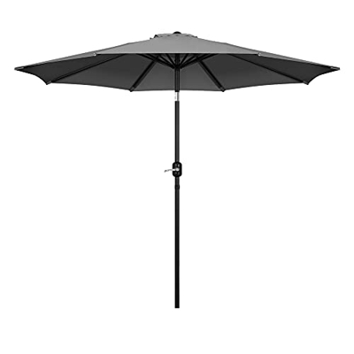 Mondeer Sombrilla de 2,7 m, parasol para jardín, sombra, toldo al aire libre, pantalla inclinable con manivela, protección UV, adecuado para exteriore