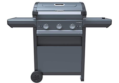 Campingaz Barbacoa Gas 3 Series Select S, BBQ de Gas, 3 quemadores de acero inoxidable, 1 hornillo lateral, tapa con termómetro, InstaClean Aqua, Culi