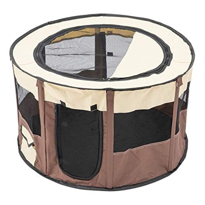 OVBBESS Al aire libre casa de perro para perros pequeños transpirable portátil tienda de campaña plegable perros casa redonda Pet Playpen