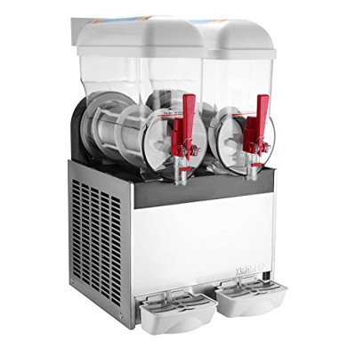 BuoQua 15L x 2 Bebidas Congeladas Aguanieve Máquina de Aguanieve Doble Tazón Margarita Aguanieve Bebidas Congeladas Máquina de Bebidas Congeladas para