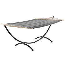 casa.pro] Hamaca XXL con Soporte (Gris) (150 x 300 cm) Conjunto Completo Superficie para tumbarse en oferta