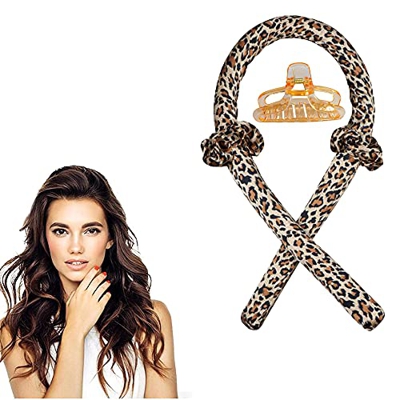 Heatless Curler,Varilla para Rizar sin Calor,Rizadores de Pelo Sin Calor,Silk Hair Curler,Para Rizar el Pelo Corto,Herramientas de Peinado（Leopardo）