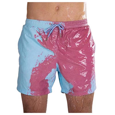 Aimik - Bañador para hombre de verano con colores cambiantes, secado rápido, pantalones cortos cortos de cintura elástica de playa, natación, pantalon