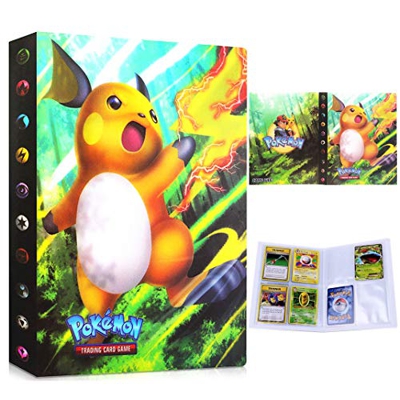 Album Pokemon, Álbum de Cartas Pokémon, Álbum Titular de Tarjetas Pokémon Carpeta Carpeta Libro 30 páginas 240 Tarjetas Capacidad (Raichu)