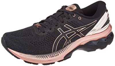 Asics Gel-Kayano 27 Platinum, Road Running Shoe Mujer, Black/Rose Gold, 40.5 EU