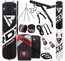 RDX Saco de Boxeo Relleno MMA Muay Thai Kick Boxing Artes Marciales con Soporte Pared Cadena Guantes 17PC 4FT 5FT Punching Bag precio