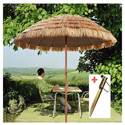 YYQ SHOP Hawaii Sombrilla de Jardín Anti Viento Inclinación Parasol de Paja Redonda protección Solar UV50+,Grande y Estable,para Piscina Backyard,Desm en oferta