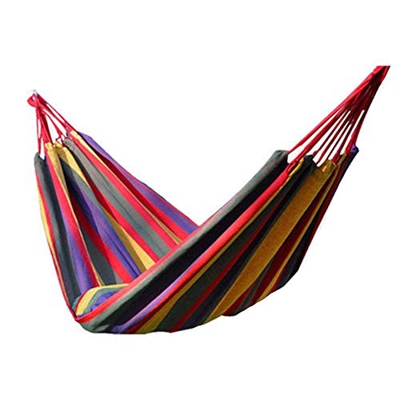 IFLYING Colorful Multifunctional Hammock Cotton Fabric Travel Camping Hammock 2 Person 450lbs for Bedroom Indoor Hammock Chair Bed
