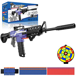 Pistola Juguete Eléctrica con Clip de 12 Dardos, M416 Blaster Automático Grande, 100 Espuma Flechas Nerf, 3 Modos de Disparo, USB Recargable, Juego al precio