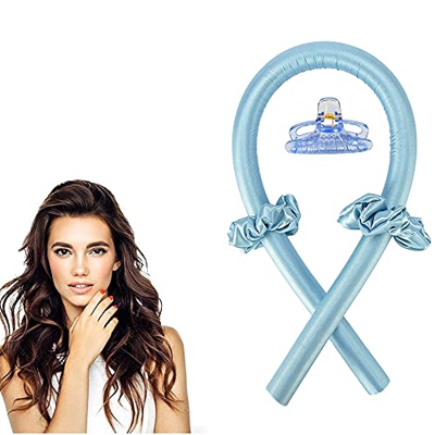 Heatless Curler,Varilla para Rizar sin Calor,Rizadores de Pelo Sin Calor,Silk Hair Curler,Para Rizar el Pelo Corto,Herramientas de Peinado（Azul）