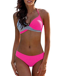 UMIPUBO Mujer Bikini Traje de Baño con Cuello en V Bikinis Sujetador Dos Piezas Push-up Sexy Ropa de Playa Falda de Playa Tops y Braguitas características