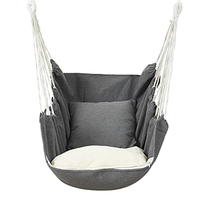 AIKY Silla de Hamaca Silla Colgante de Colgando Cuerda Silla Suave Comodidad Durabilidad Jardín Interior Hamacas al Aire Libre para Mayor Comodidad
