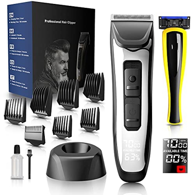 Máquina Cortar Pelo,Axceed 10 en 1 Recortadora de Barba y Cortapelos Hombre Profesional, Cortador Pelo Electrico con 7 peines de guía y 4 niveles ajus