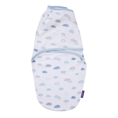 Clevamama 3401 Saco de Dormir Arrullo para Bebés (0-3 Meses), Algodón - Azul