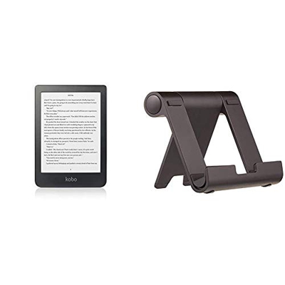 Rakuten Kobo Clara HD lectore de e-Book Pantalla táctil 8 GB WiFi Negro - E-Reader + Amazon Basics - Soporte multiángulo portátil para Tablets, e-Read