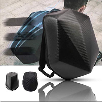Mochila de motocicleta con carcasa rígida – Mochila de fibra de carbono en forma de diamante, impermeable, 30 L, gran capacidad, para montar en bicicl