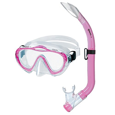Mares Sharky - Set de Buceo, Color Rosa/Transparente, Talla Junior