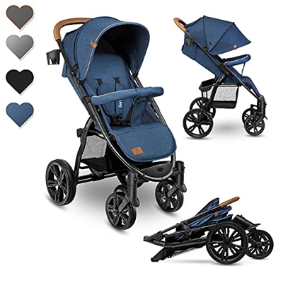 Lionelo Annet Silla de Paseo 58 x 86,5 x 110 cm Para niños hasta 22 kg 0-48M Ajuste del respaldo hasta posición horizontal Capucha XXL Plegable fácil 