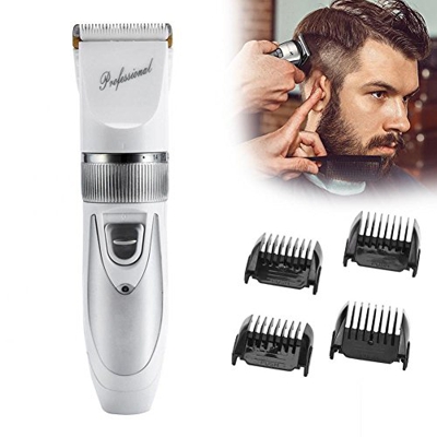 Cortador de cabello, Máquina de corte y afeitado recargable Professional Clipper Shaver con 4 peines de borde, para hombres, niños y uso familiar