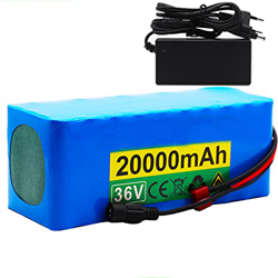 HJGHY 10S4P 36V 20Ah 500W batería de Alta Potencia 42V 20000mAh 18650 Paquete de batería de Litio Ebike Bicicleta eléctrica con Cargador BMS + en oferta