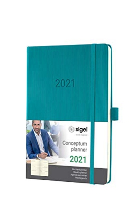 SIGEL C2170 Agenda semanal 2021 Conceptum, tapa dura, 14,8 x 21,3 cm, turquesa oscuro